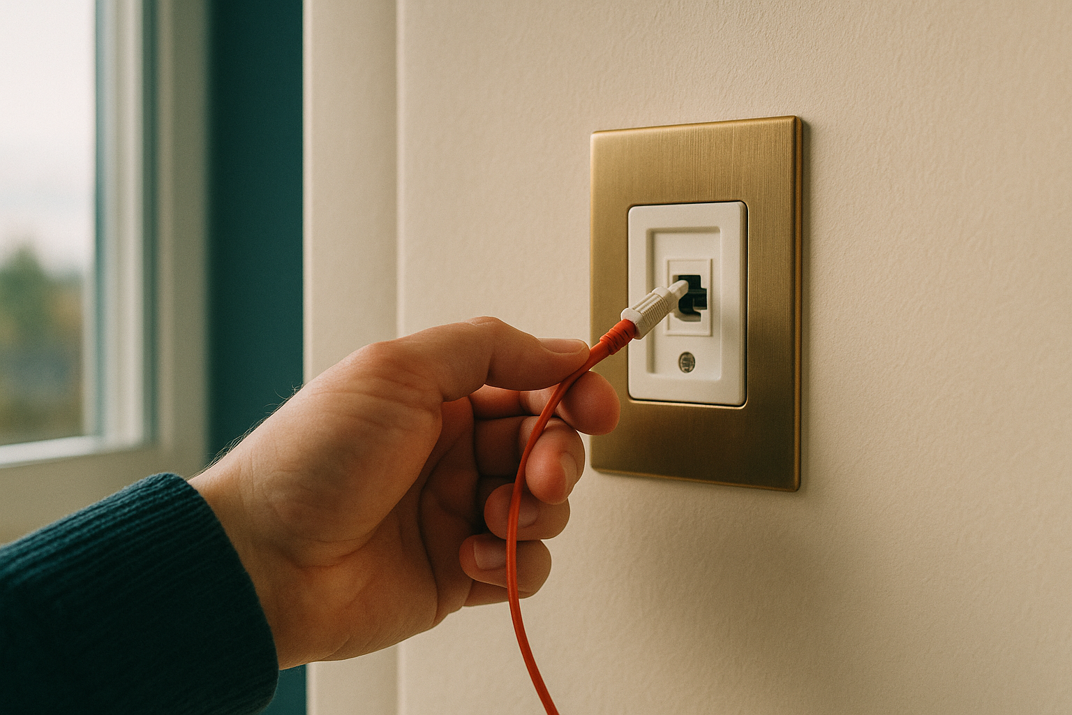Fiberinstallation i en ljus skandinavisk lägenhet